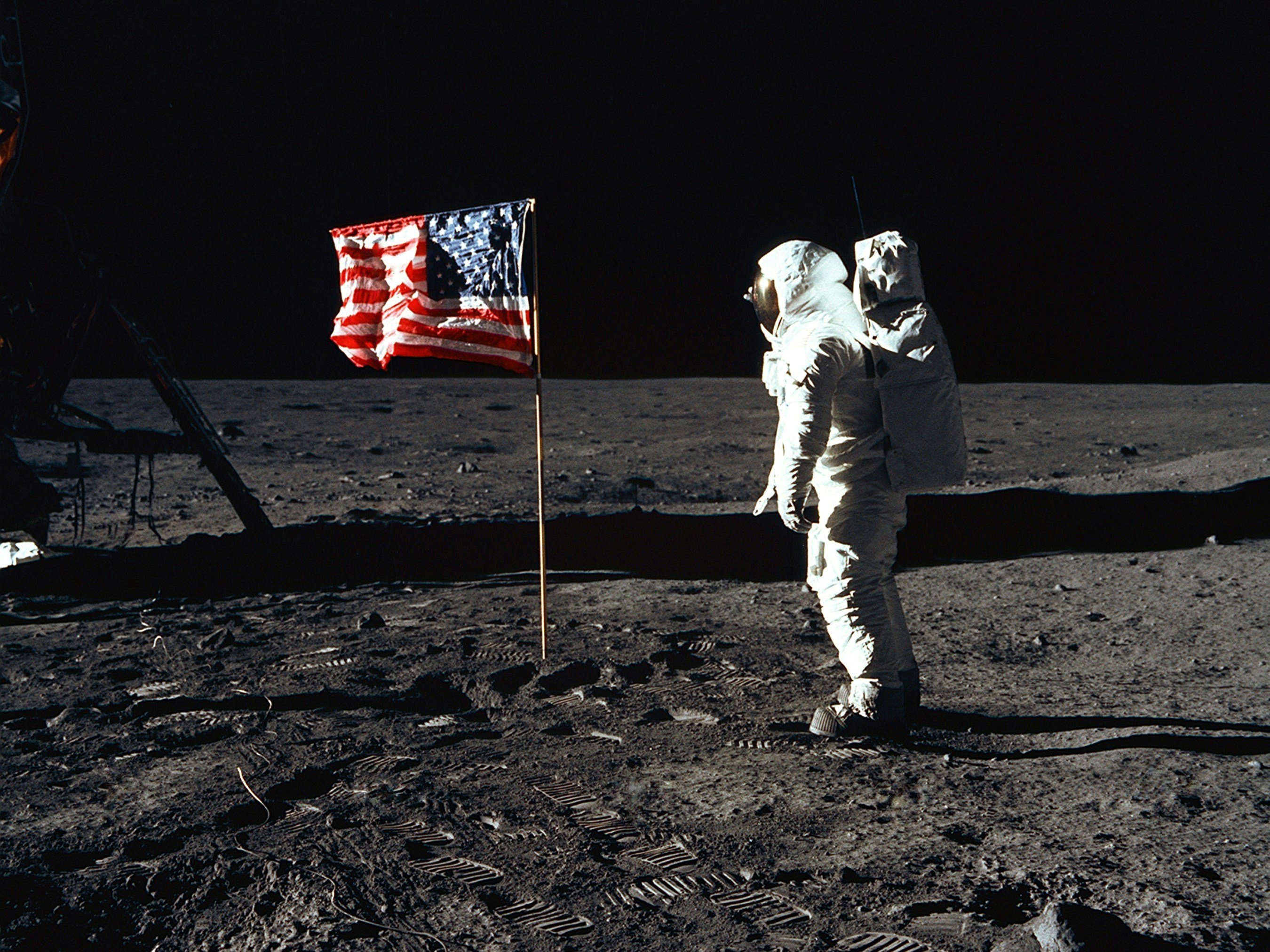 Buzz Aldrin on the surface of the moon in our inspiration for space flight.
