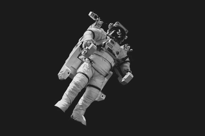 Astronaut in a space suit at the Kennedy Space Center